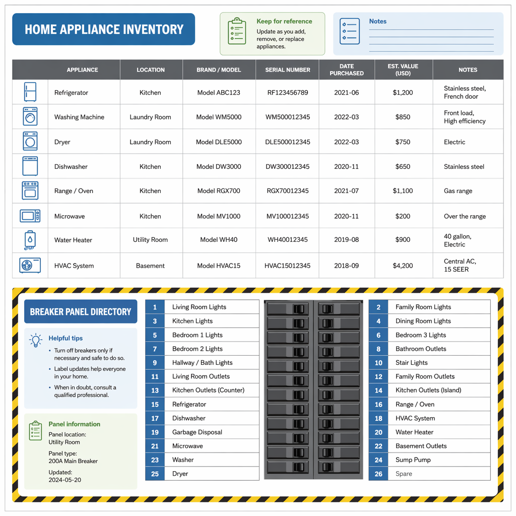 Sample output illustration for Utility — appliance inventory